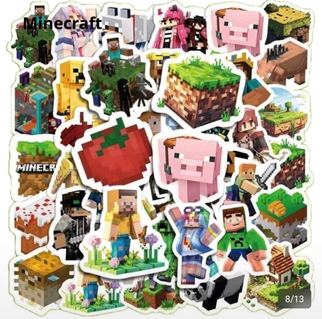 10 PCS Mini Mine Craft (Unofficial) Block Pixel Video Game Stickers BRAND NEW