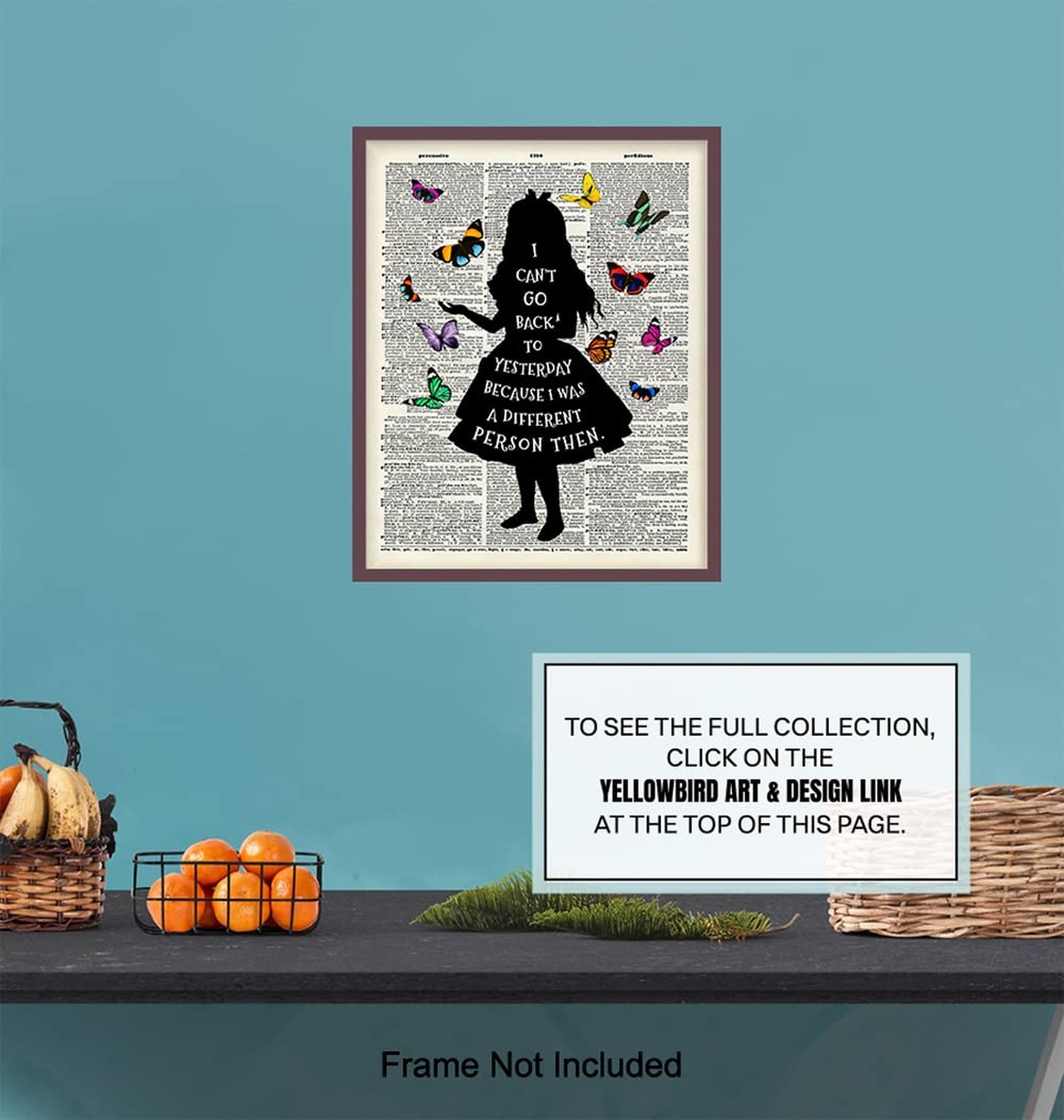 Alice Wonderland Quote Dictionary Art Print – Upcycled Home Decor, Wall Art P…