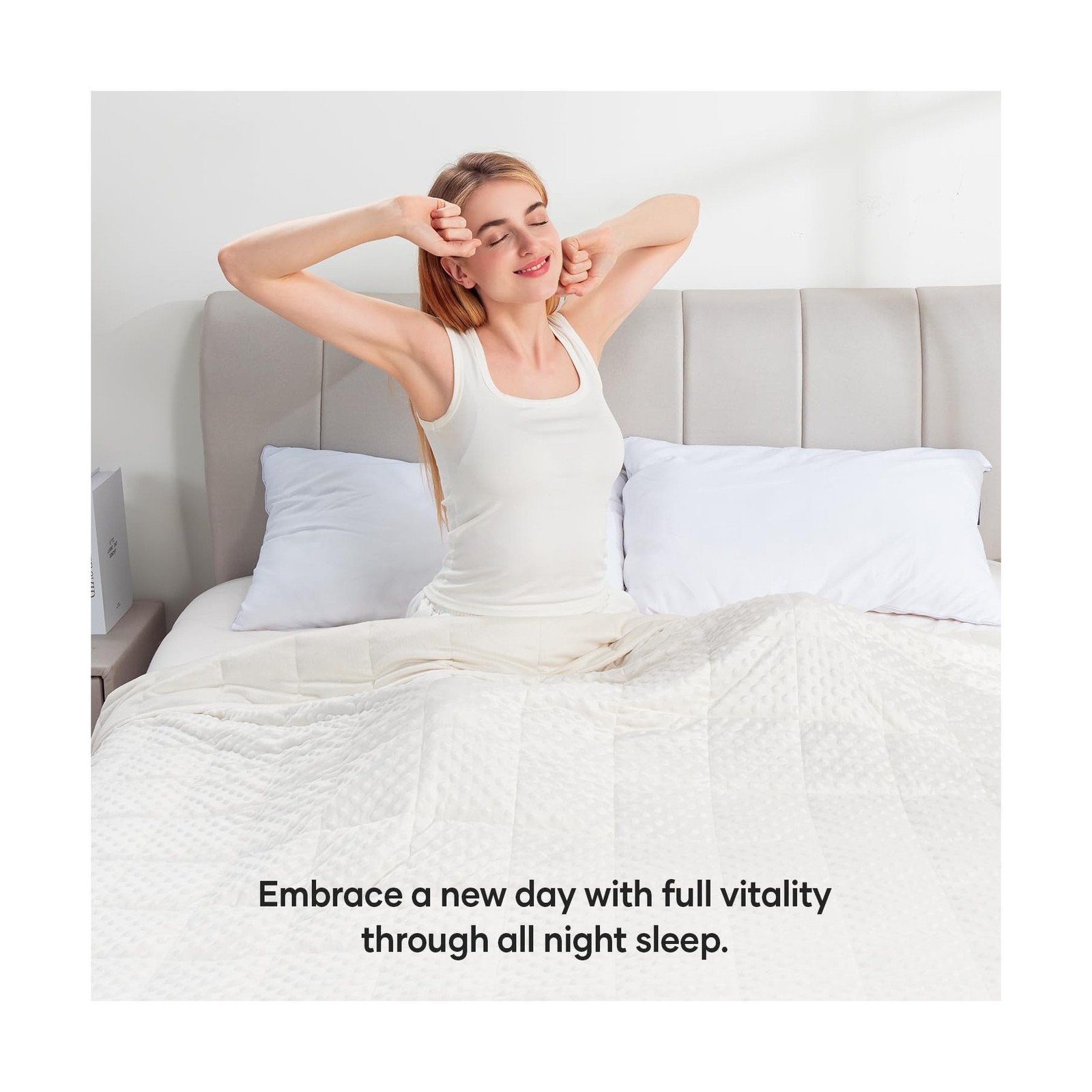 Wemore Minky Dot Weighted Blanket for Adults Queen Size 15 lbs,… USA FAST SHIP