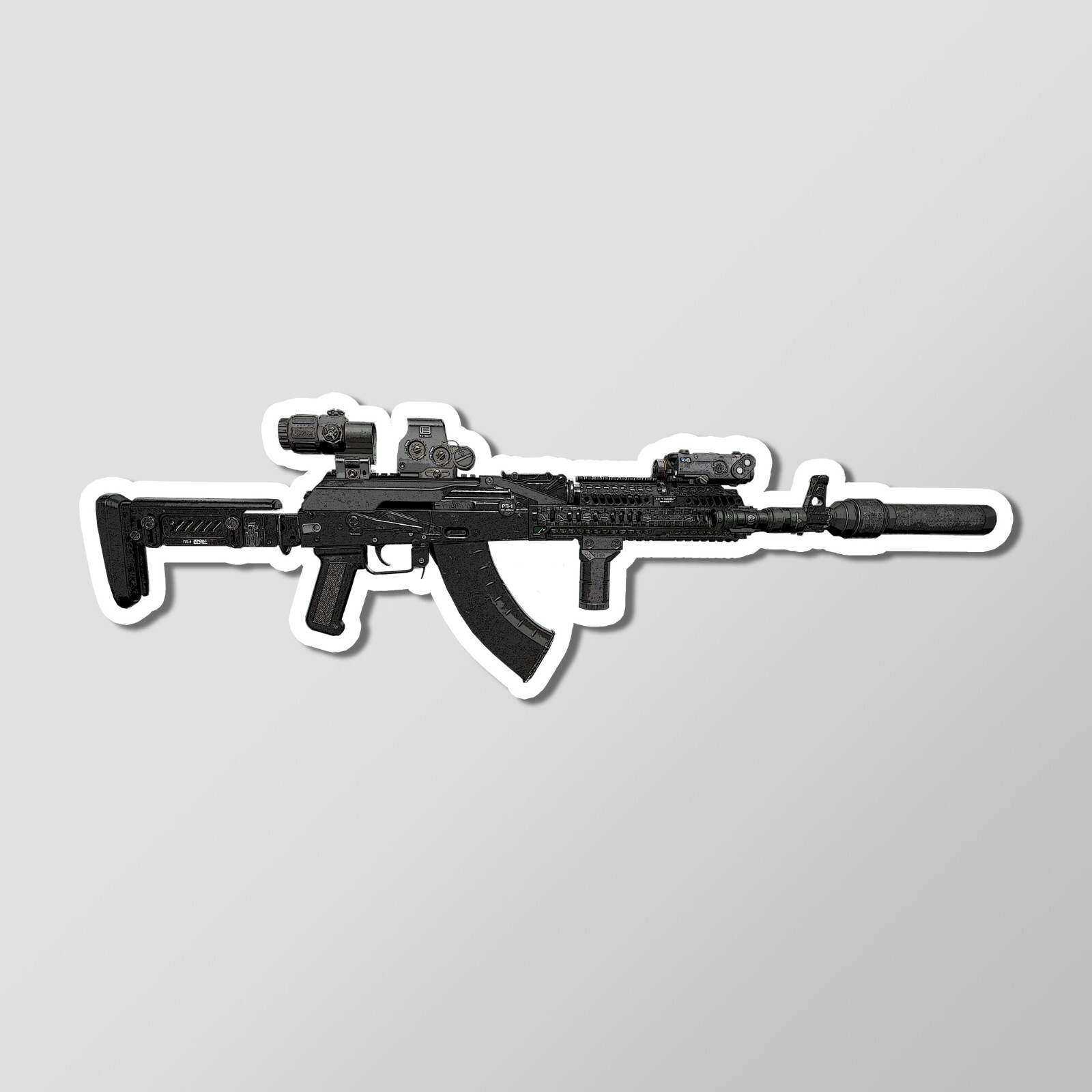 Alpha AK-103 Assault Rifle Art – Laptop Sticker Vinyl 4" Wide