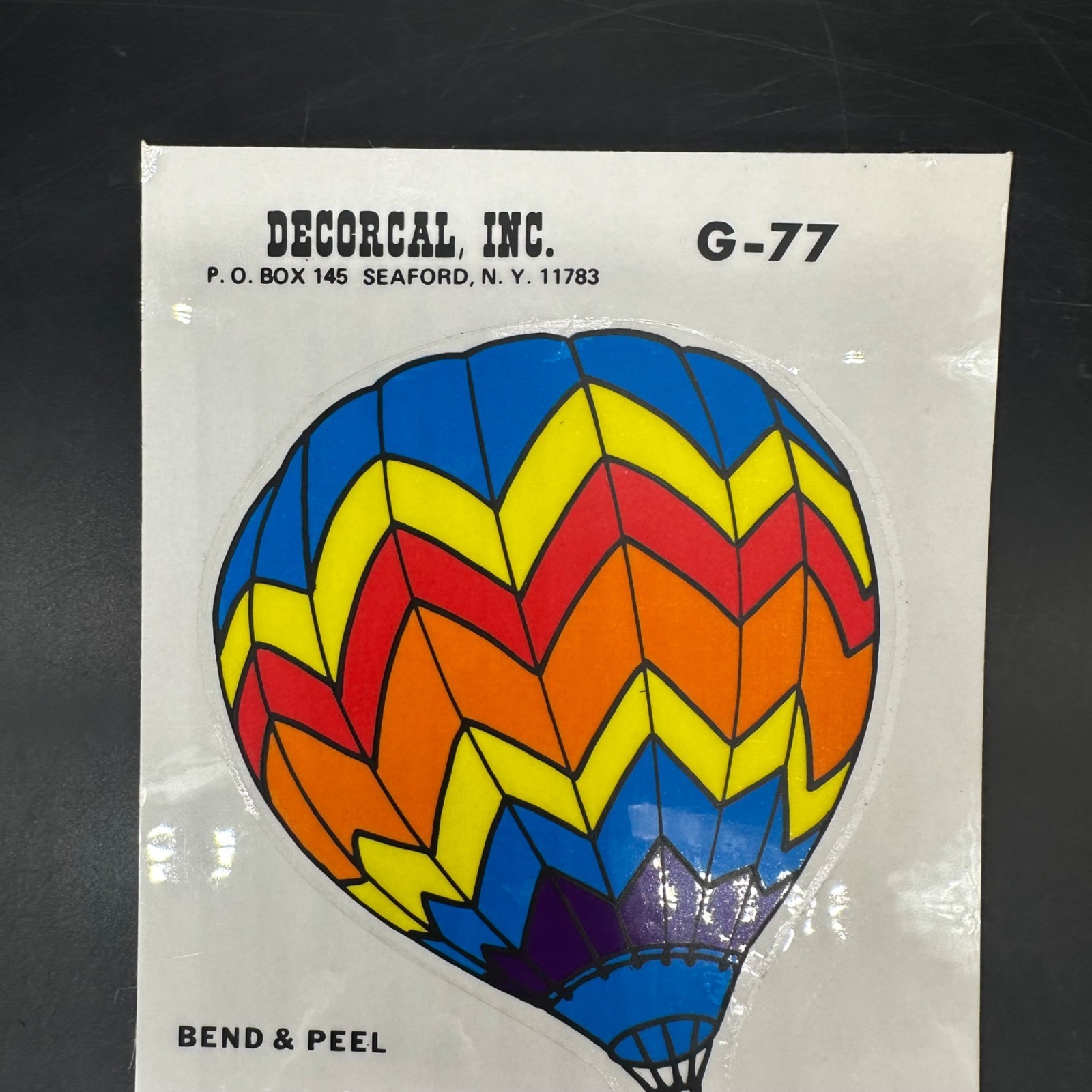 Vintage Rainbow Hot Air Balloon Decals 1989 Decorcal USA Stickers Bend & Peel