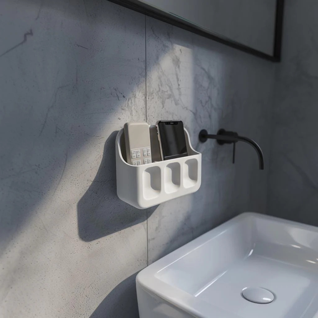 3D Printed Wall Organizer Shelf | Minimal Floating Storage Caddy | Modern