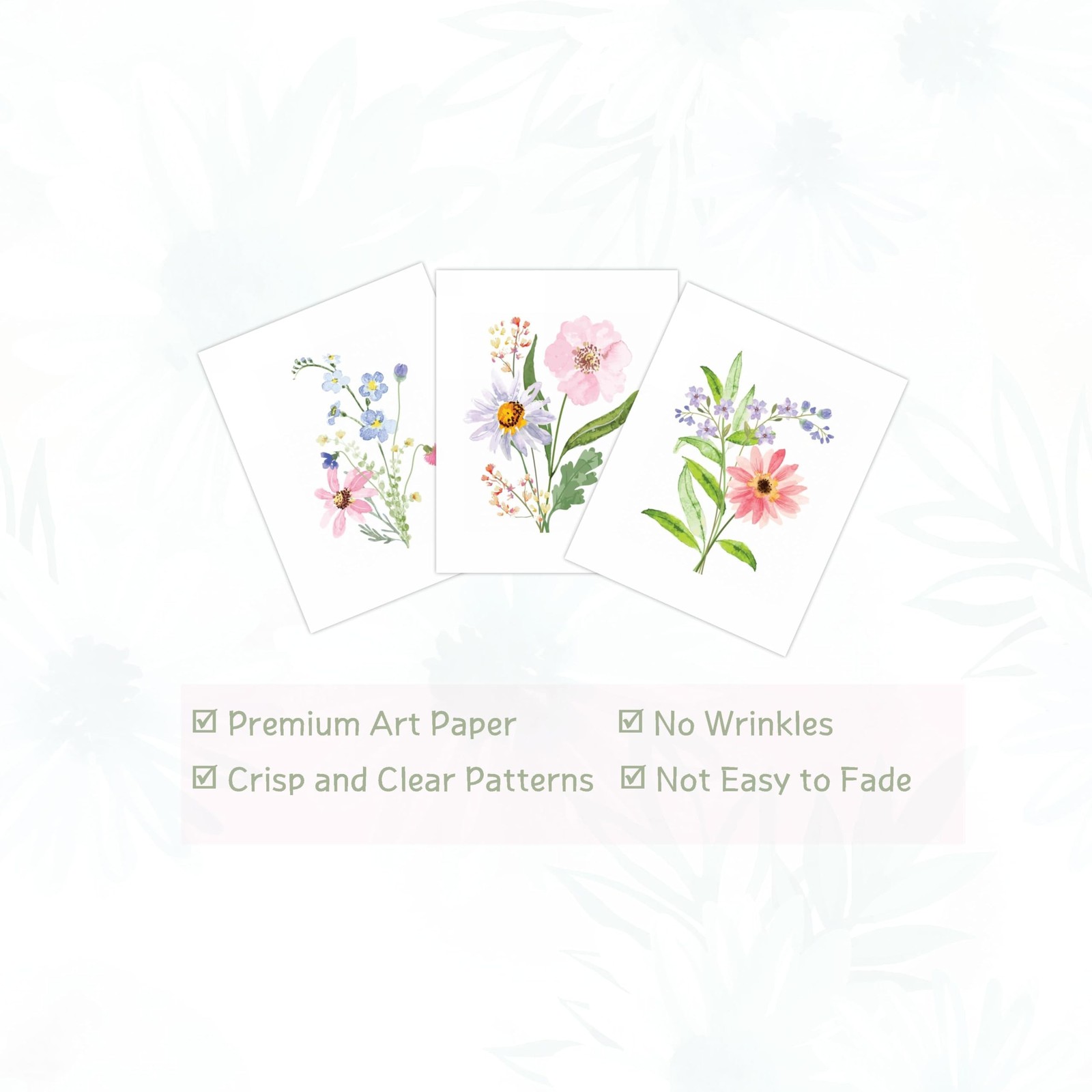 AIOAIFUT 8×10 Unframed Floral Wall Art Prints, Watercolor Wildflower Pictures…
