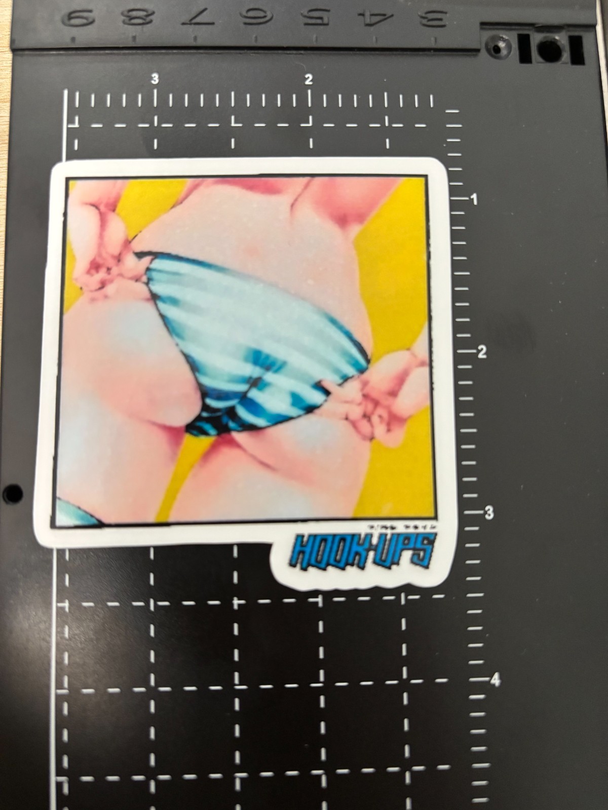 Blue and White Stripe Hook Ups vinyl sticker waterproof Decal UV Laminated