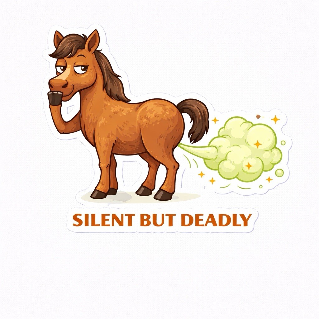 Funny Farm Animal Fart Sticker Set Humor
