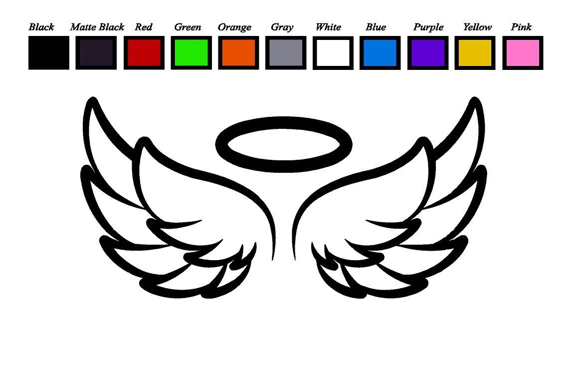 Wings With Halo LOGO Vinyl Decal Sticker Emblem Car Truck Window 4" 6" 8"