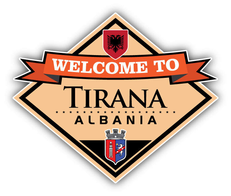 Tirana City Albania Welcome Label Car Bumper Sticker Decal