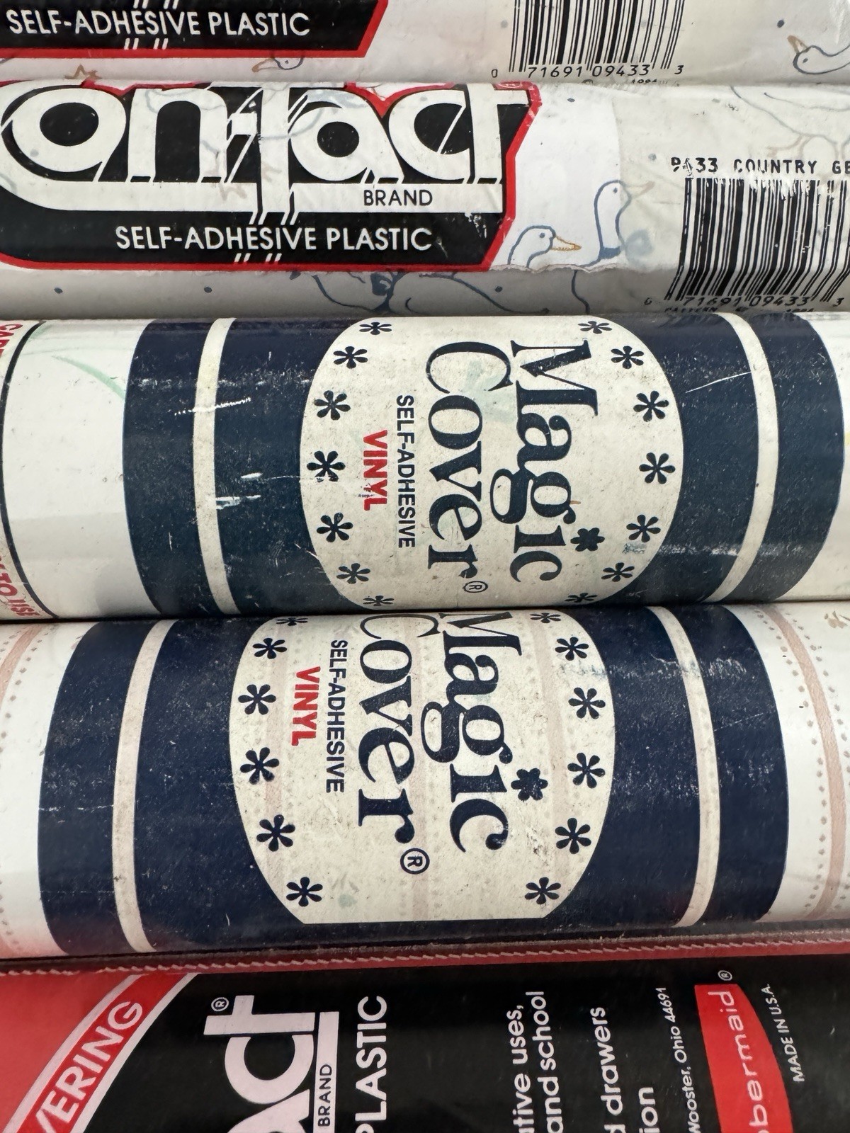 2x Sealed Rolls Vintage Rubbermaid Contact Paper – Geese Pattern 3 yd x 18 in