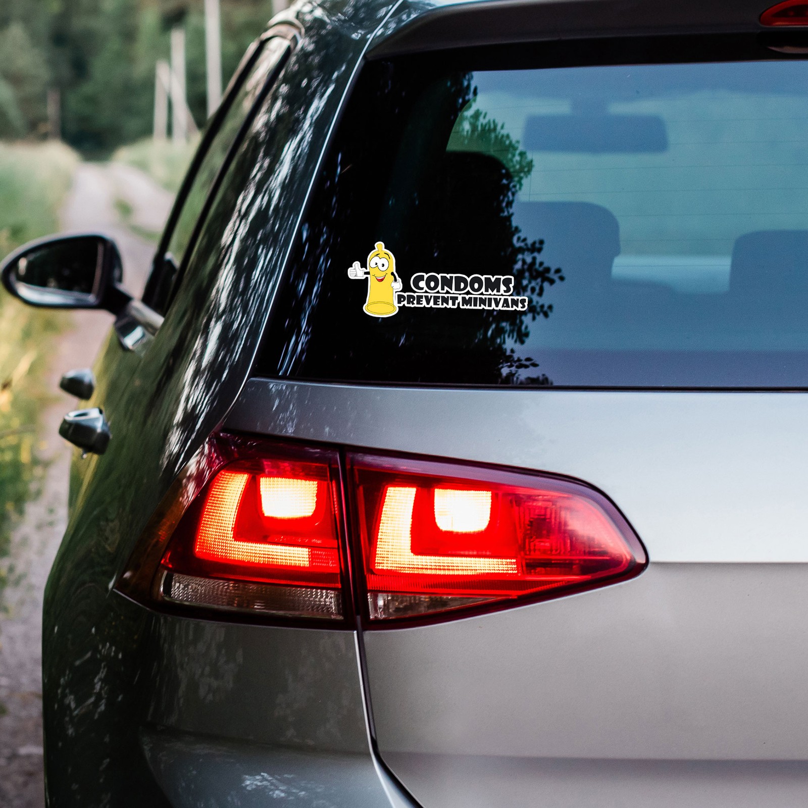 Condoms Prevent Minivans – Vinyl Decal Sticker – Car Window Laptop – ebn8272