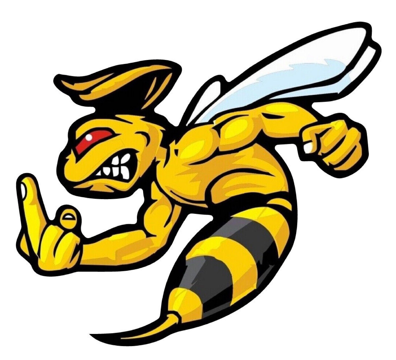 ANGRY BEE SUPER BEE LEFT WITH MIDDLE FINGER REVERS BUMPER STICKER DECAL Hard
