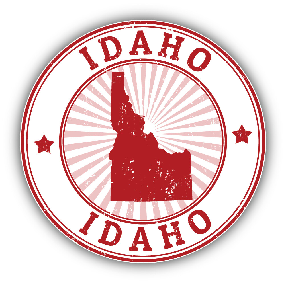 Idaho USA State Map Grunge Emblem Car Bumper Sticker Decal "SIZES"