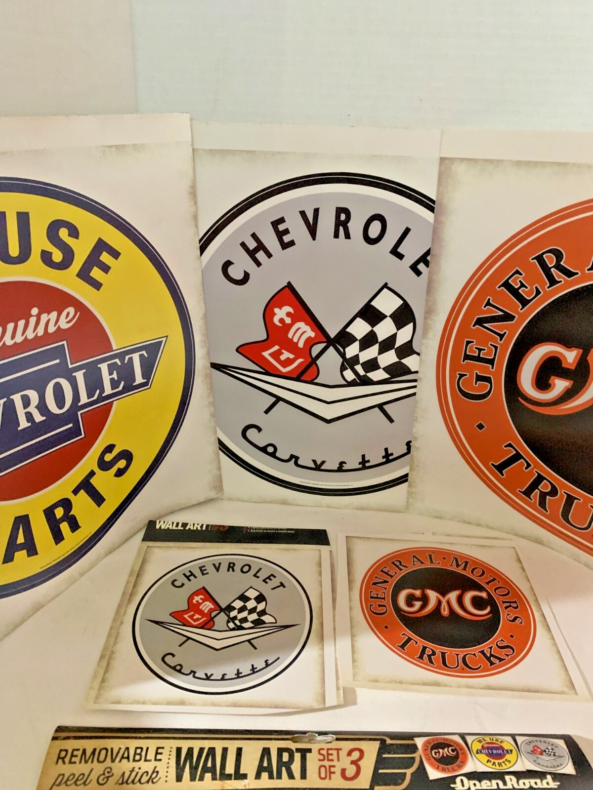 Chevrolet Corvette & GMC Removable Peel & Stick Wall Art Set Of 3 – 10.75"