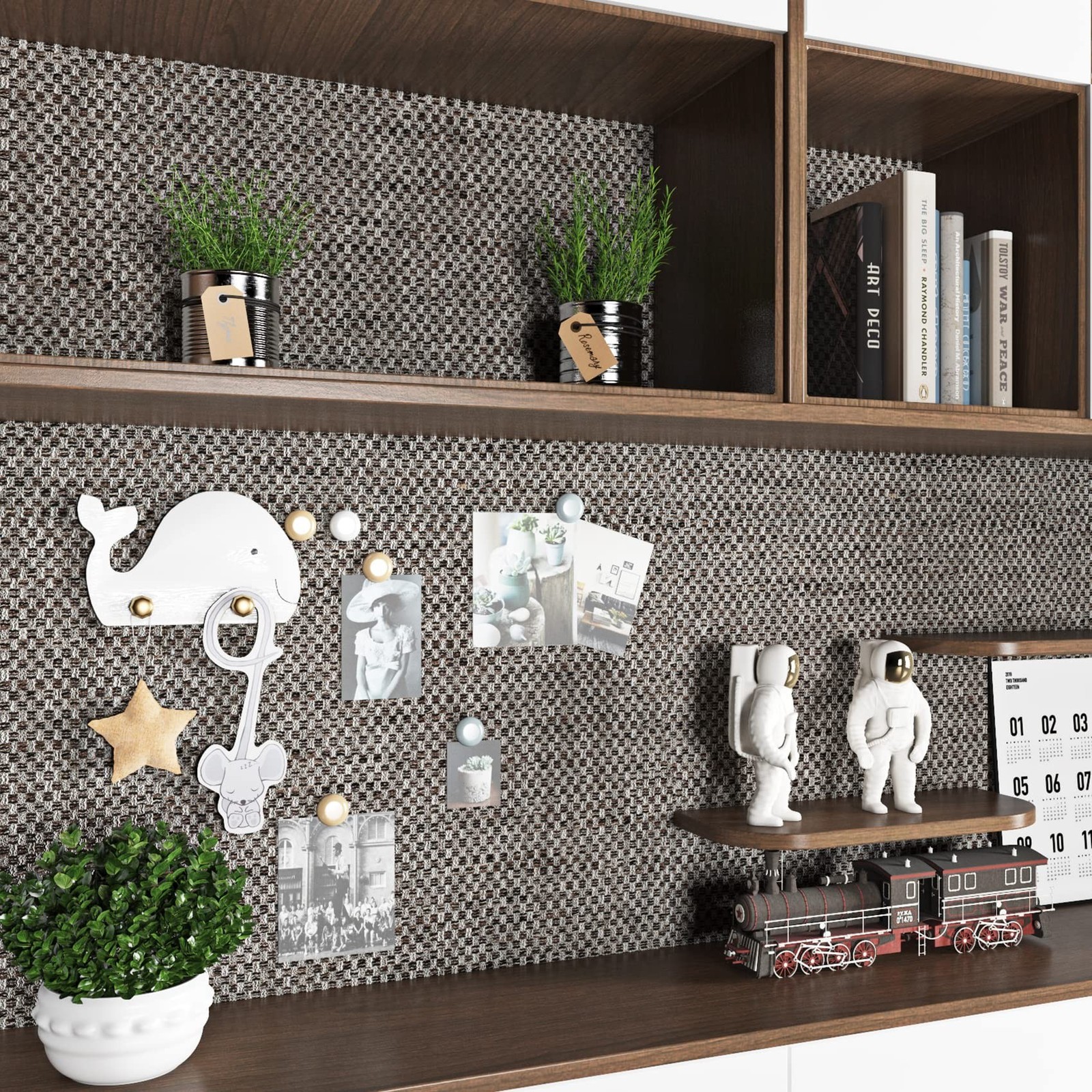 ReWallpaper 17.5in x 23ft Gray Grasscloth Style Peel and Stick Wallpaper Remo…