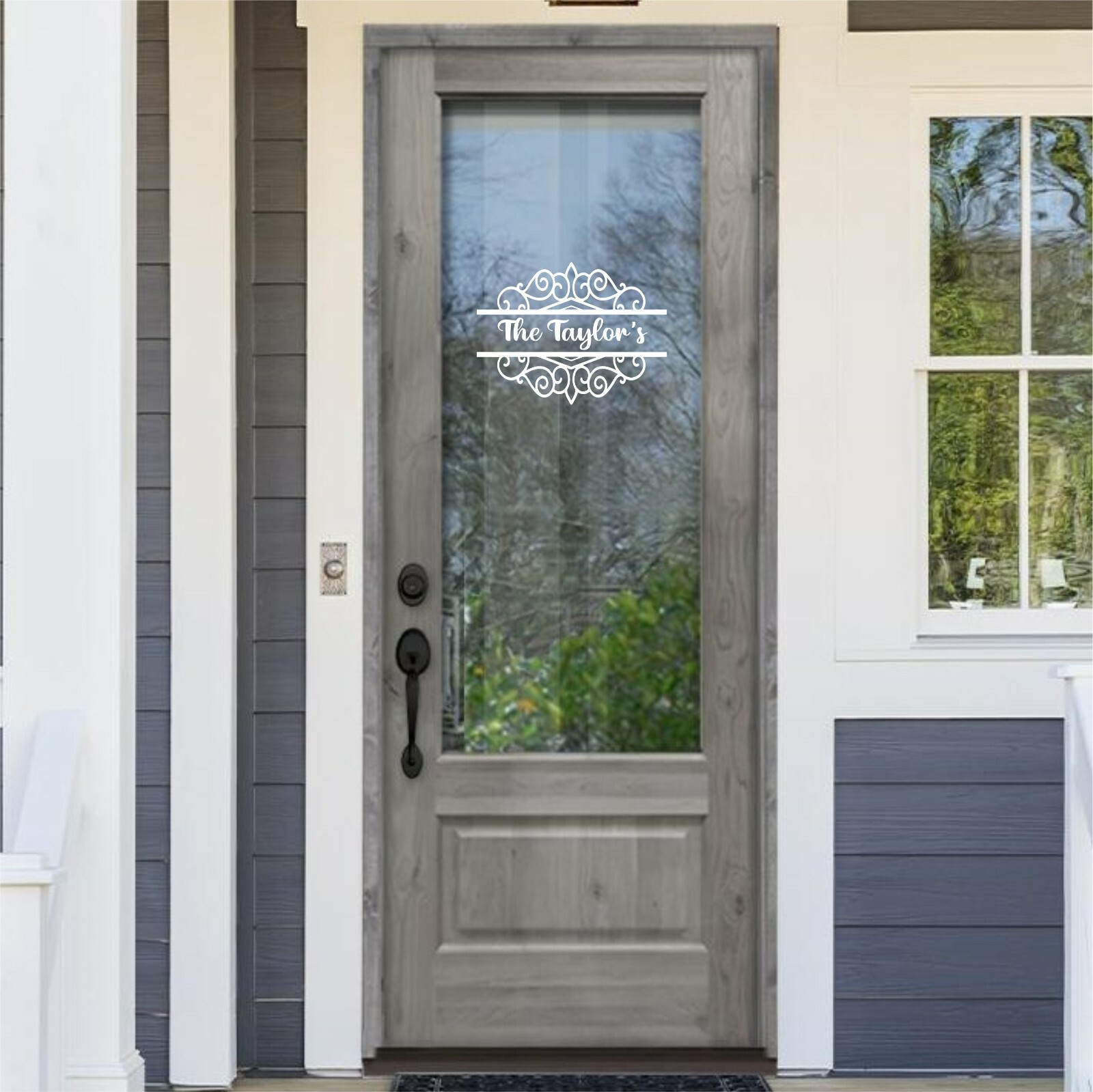Front Door Vinyl Decal Personalized with Name-Custom Made