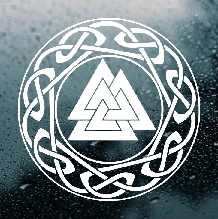 Celtic Knot Circle with Valknut Vinyl Decal | Viking Nordic Mythology | Die Cut