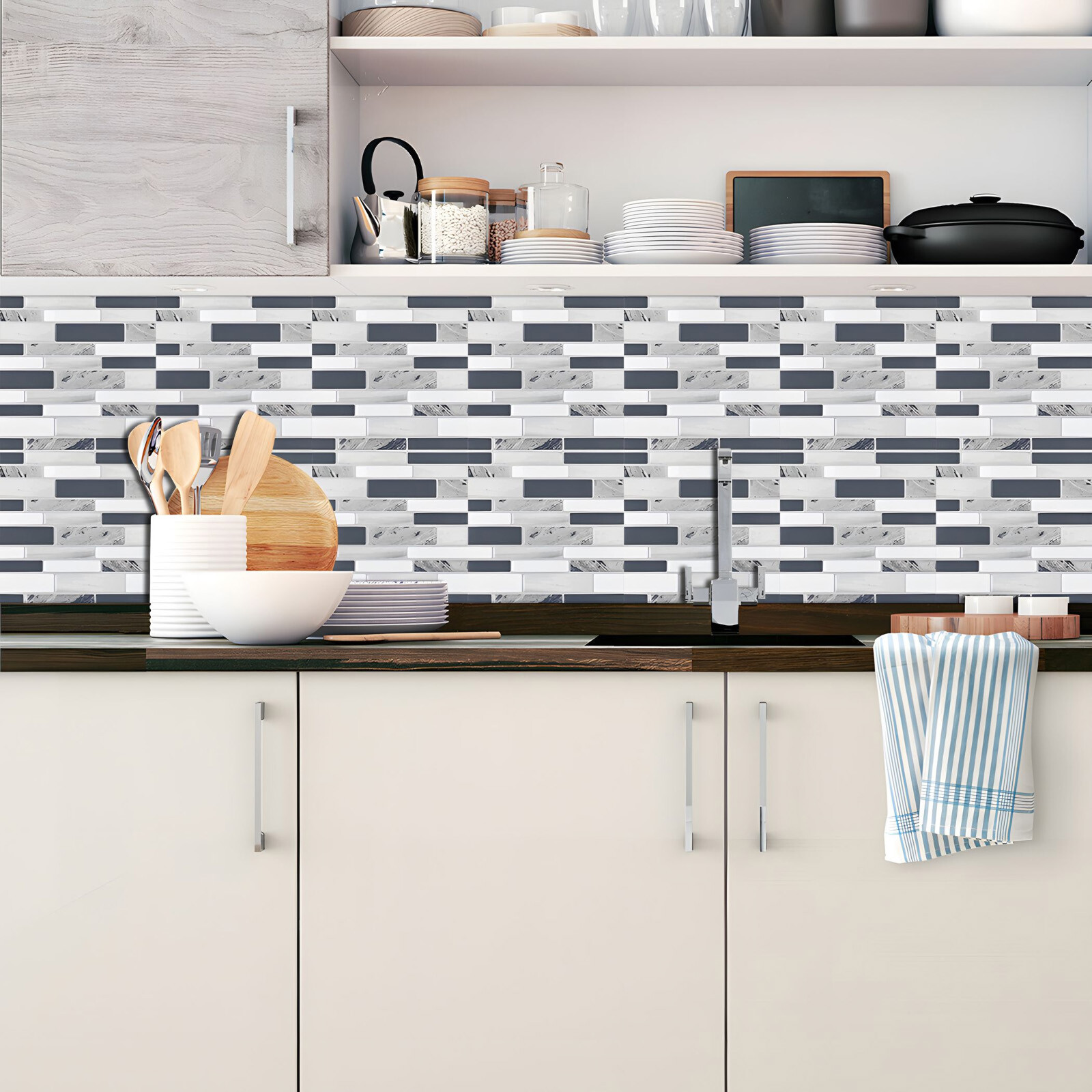 20/30x Self Adhensive Wall Panel Tile Waterproof Wall Sticker Kitchen Backsplash