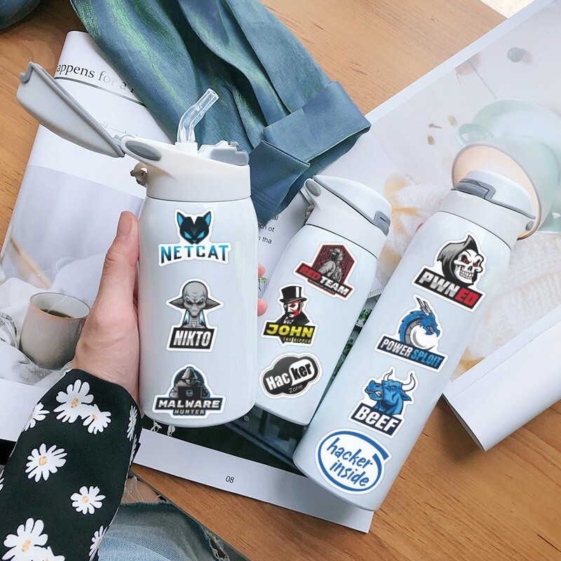 100Pcs Hacker Cartoon Sticker for Adults Teens Girls Scrapbooking Water Bottles
