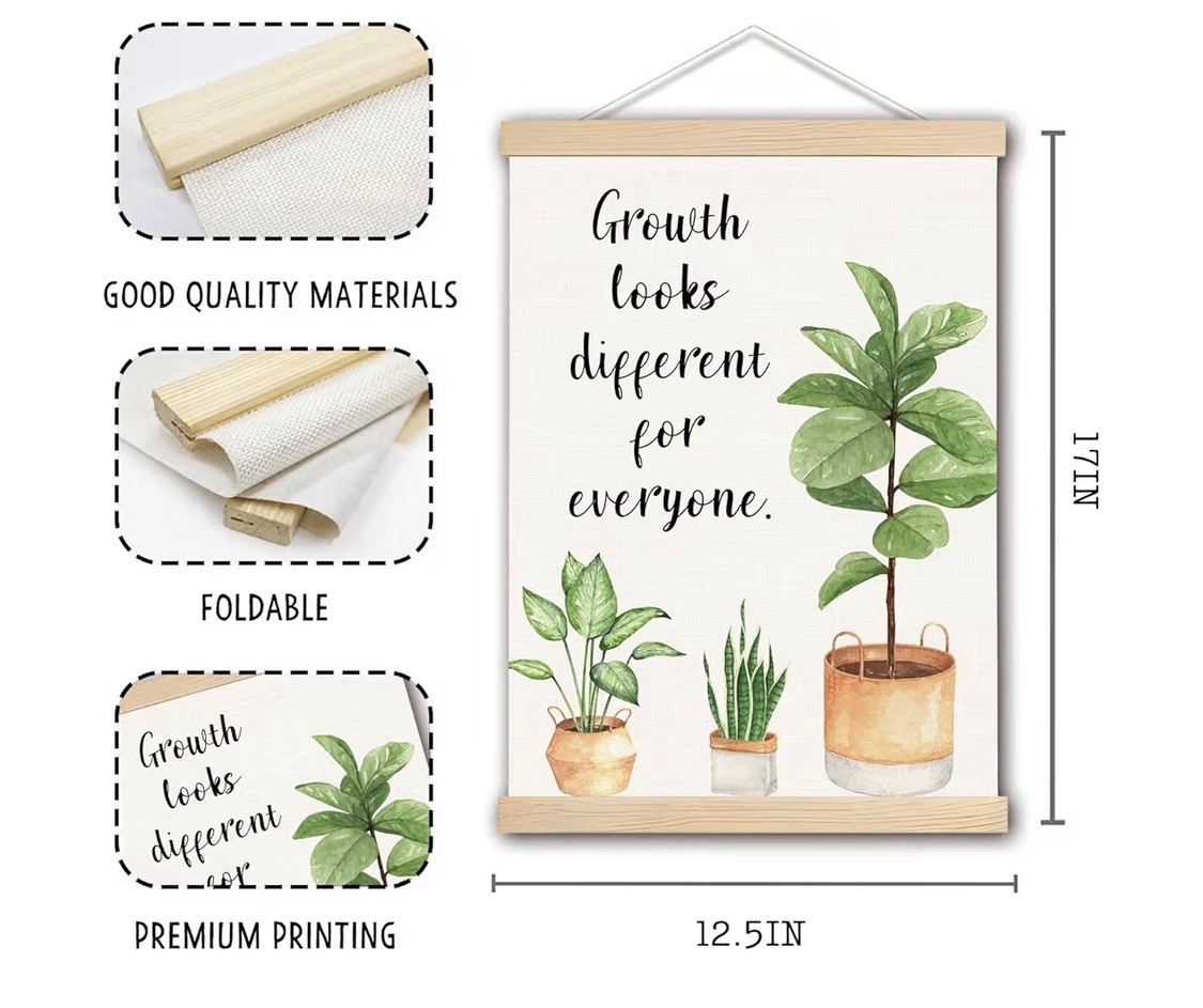 Growth Looks Different For Everyone Wall Hanger Motivational Wall Art. NIP
