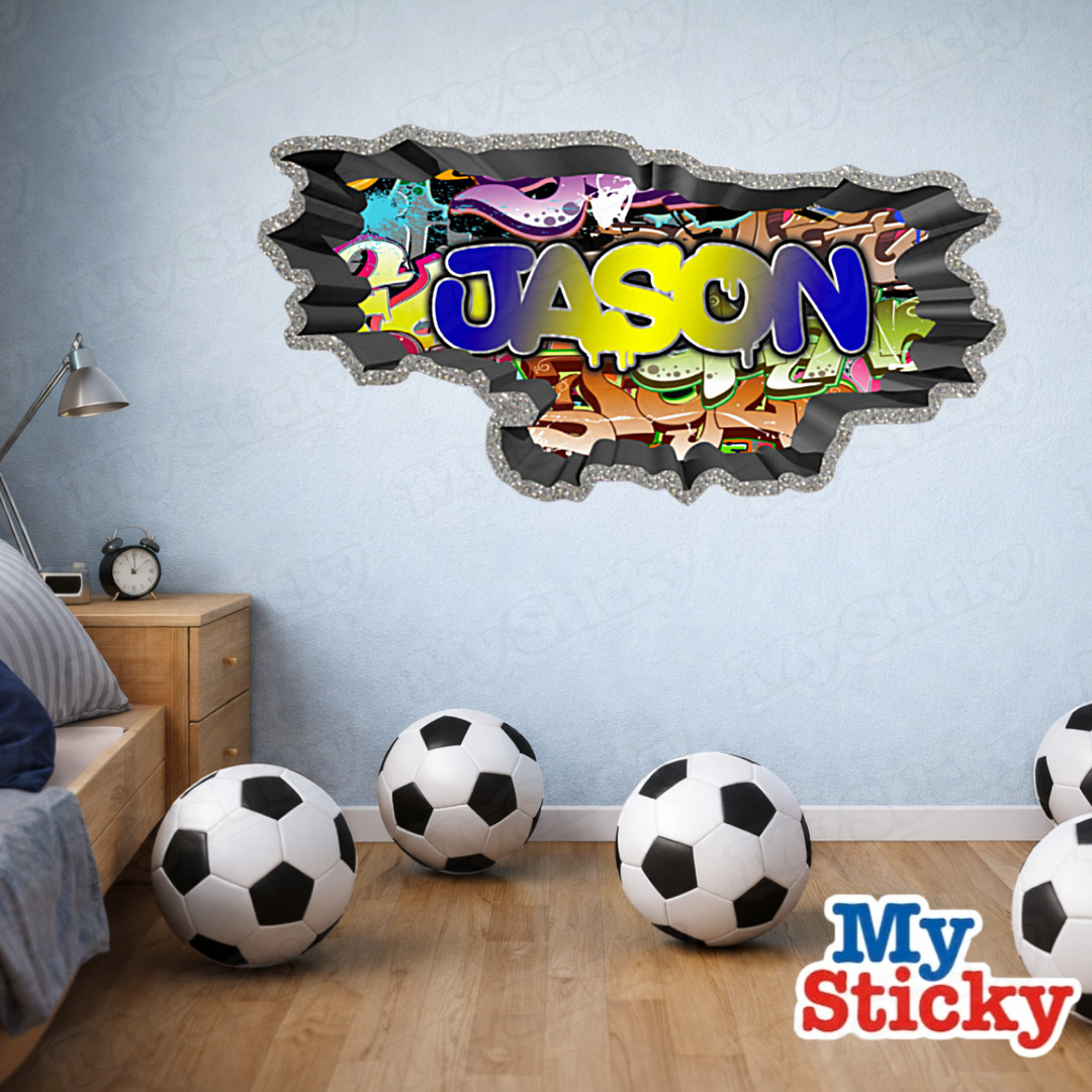 3D Graffiti Name Custom Personalized Wall Sticker DIY Room Decor Kids