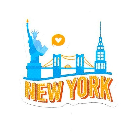 New York City Skyline Vinyl Sticker Statue of Liberty Brooklyn Bridge Die Cut