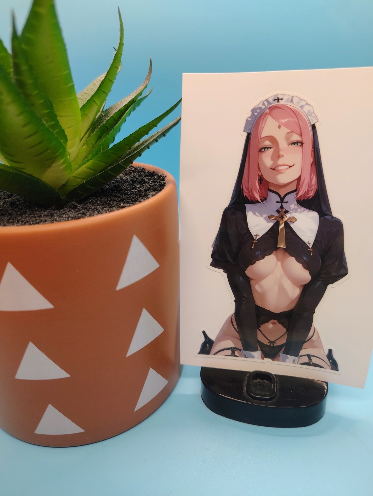 (4.5 Inches) Naruto – Sakura Haruno (Oppai Nun) – Water-Resistant Vinyl Sticker