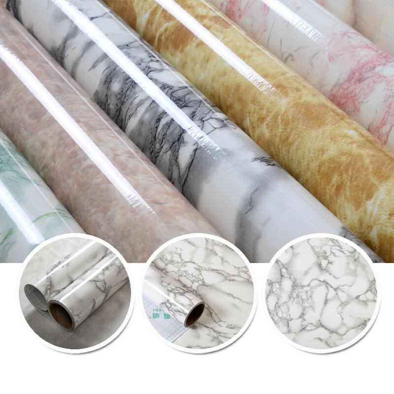 Self Adhesive Cabinet Wallpaper Oil-proof Waterproof Wall Sticker Kitchen Decor