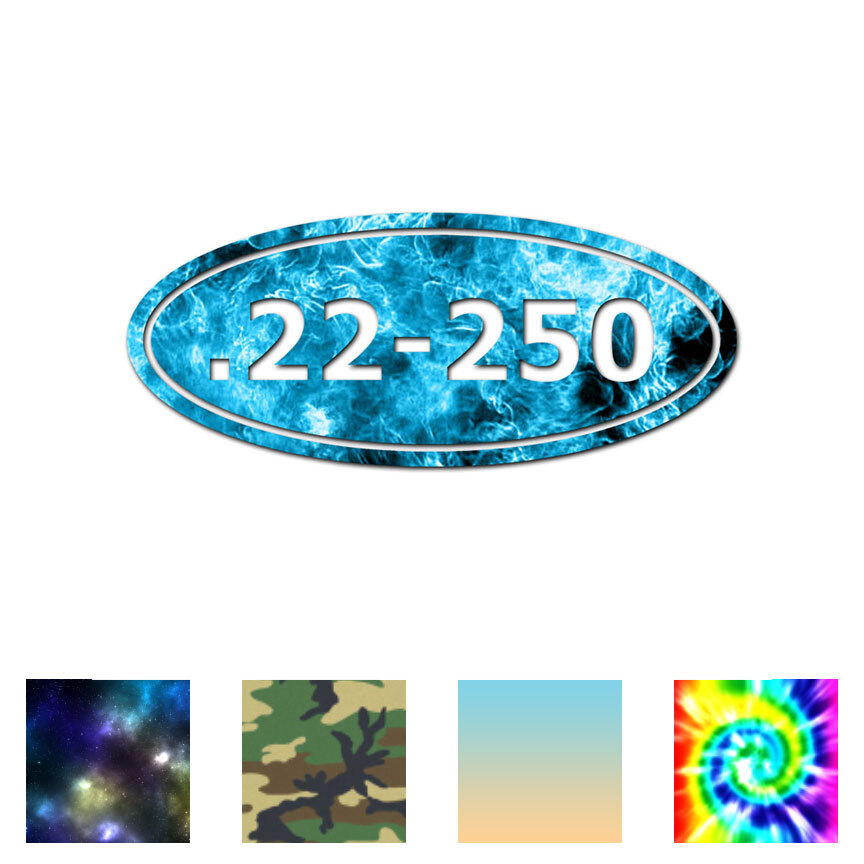 Ammo .22-250 – Vinyl Decal Sticker – Multiple Patterns & Sizes – ebn43