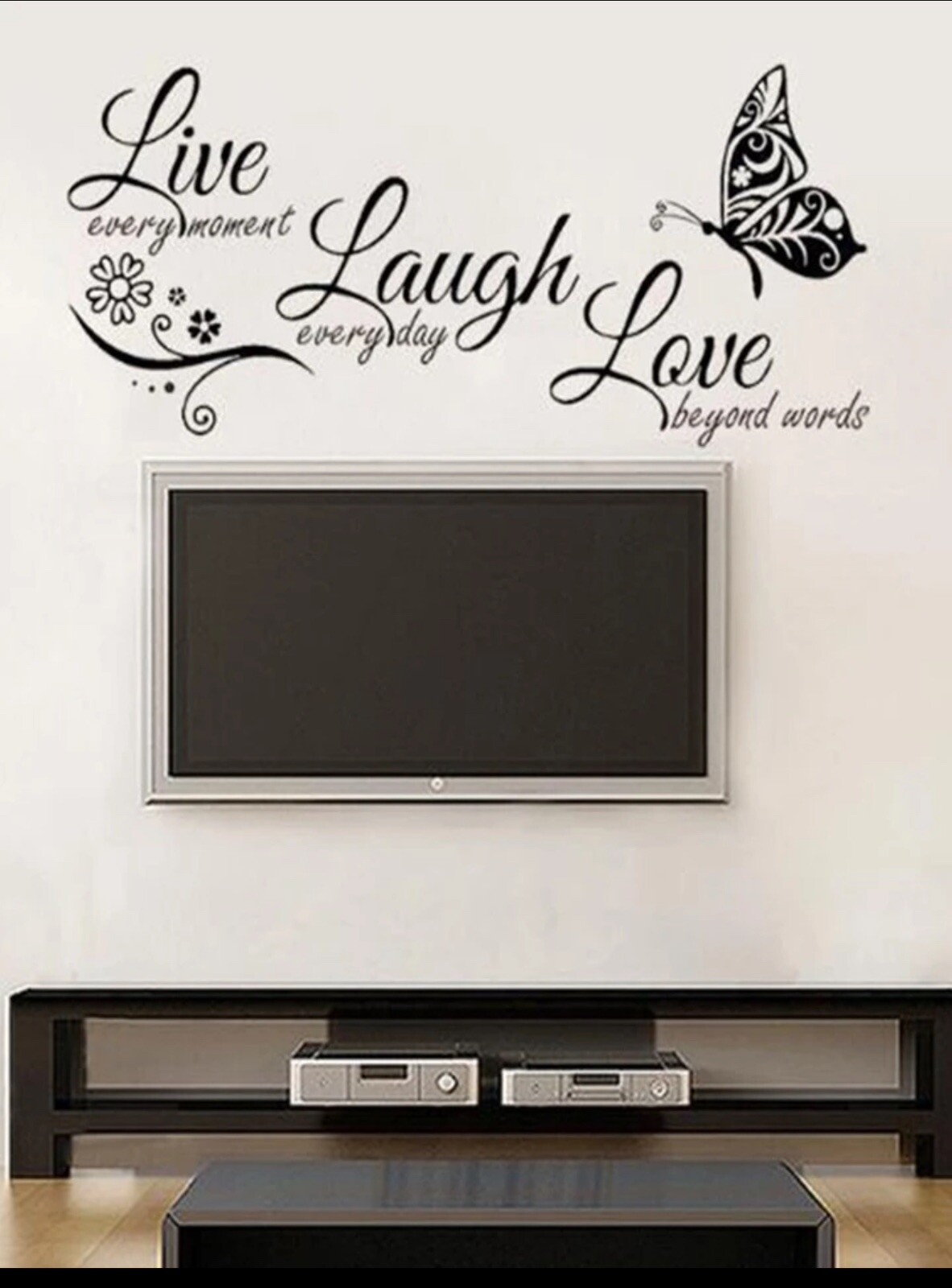 1pc Beautiful Butterfly Wall Sticker With Inspiring Words