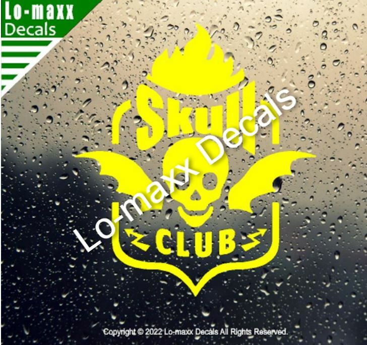 Skull Club Car Truck Boat Original Design Superior Quality Die Cut Vinyl Decal