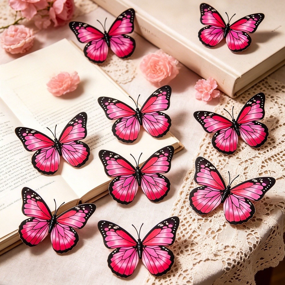 3D Butterfly Decals PVC Waterproof Bright Colors for Home Interior Decor