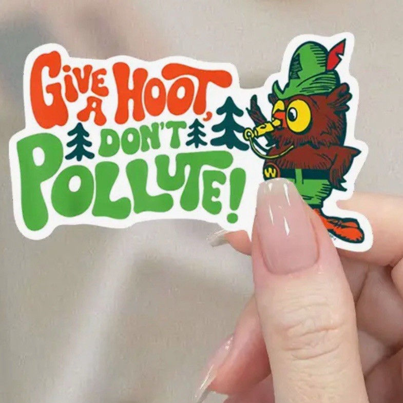 Woodsy Owl Give A Hoot Don’t Pollute 3” Inch Nostalgia Retro Vinyl Sticker Decal