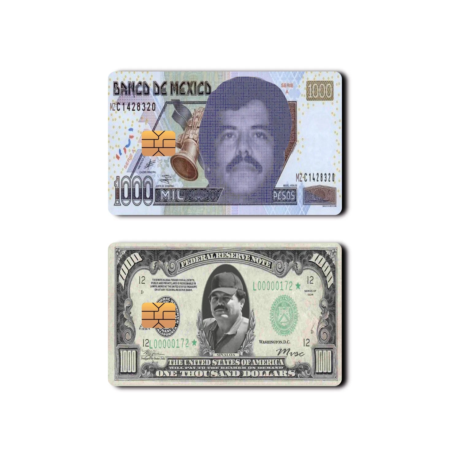 Mexican Pride Card Skin Stickers 2-Pack Full Cover Decal Credit Debit Card Skins