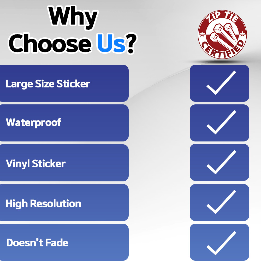 Zip Tie Certified Sticker Vinyl Decal Funny Mechanic Hard Hat Toolbox Car Bumper