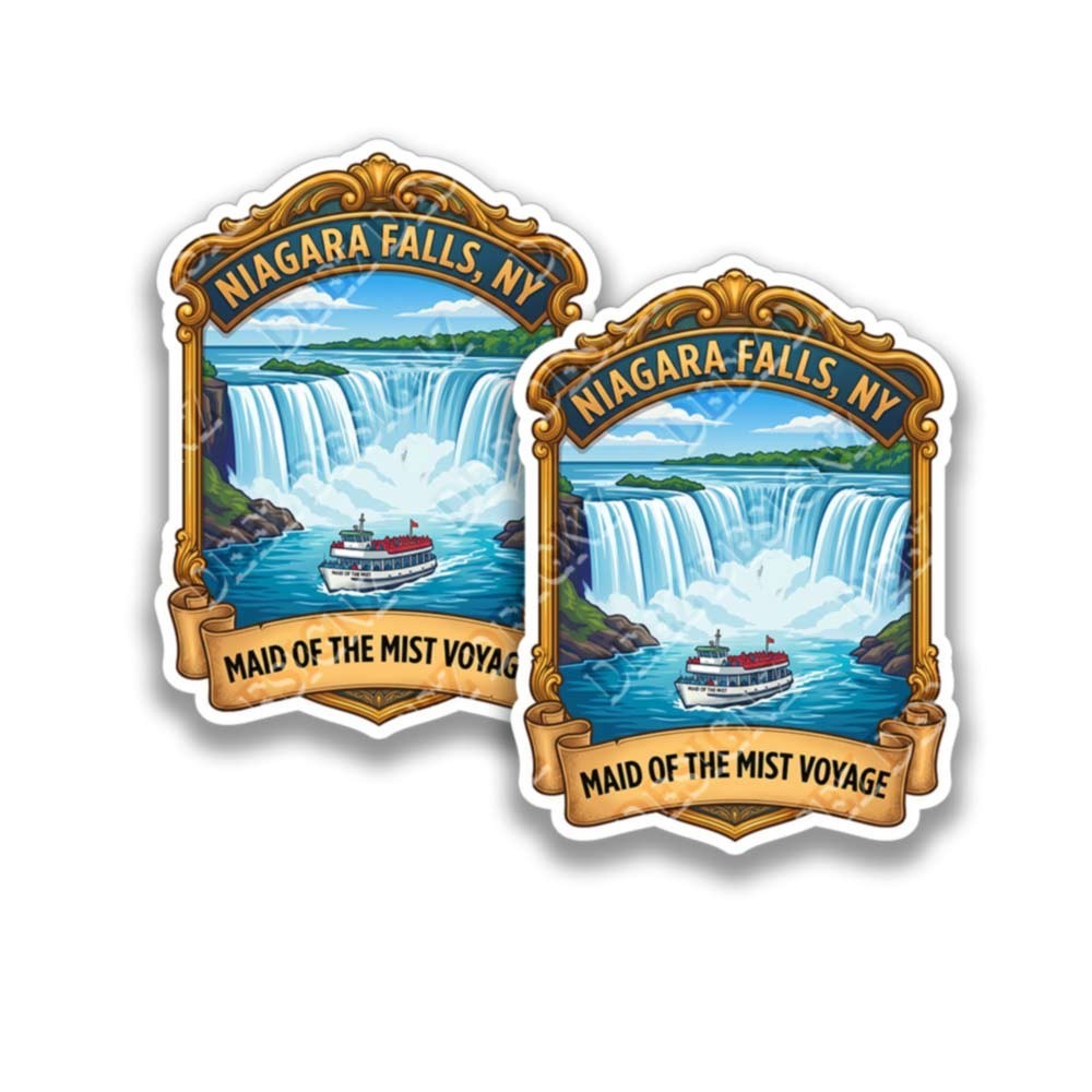 Niagara Falls New York Maid Mist Vinyl Decal Travel Sticker 2 Pack 44495