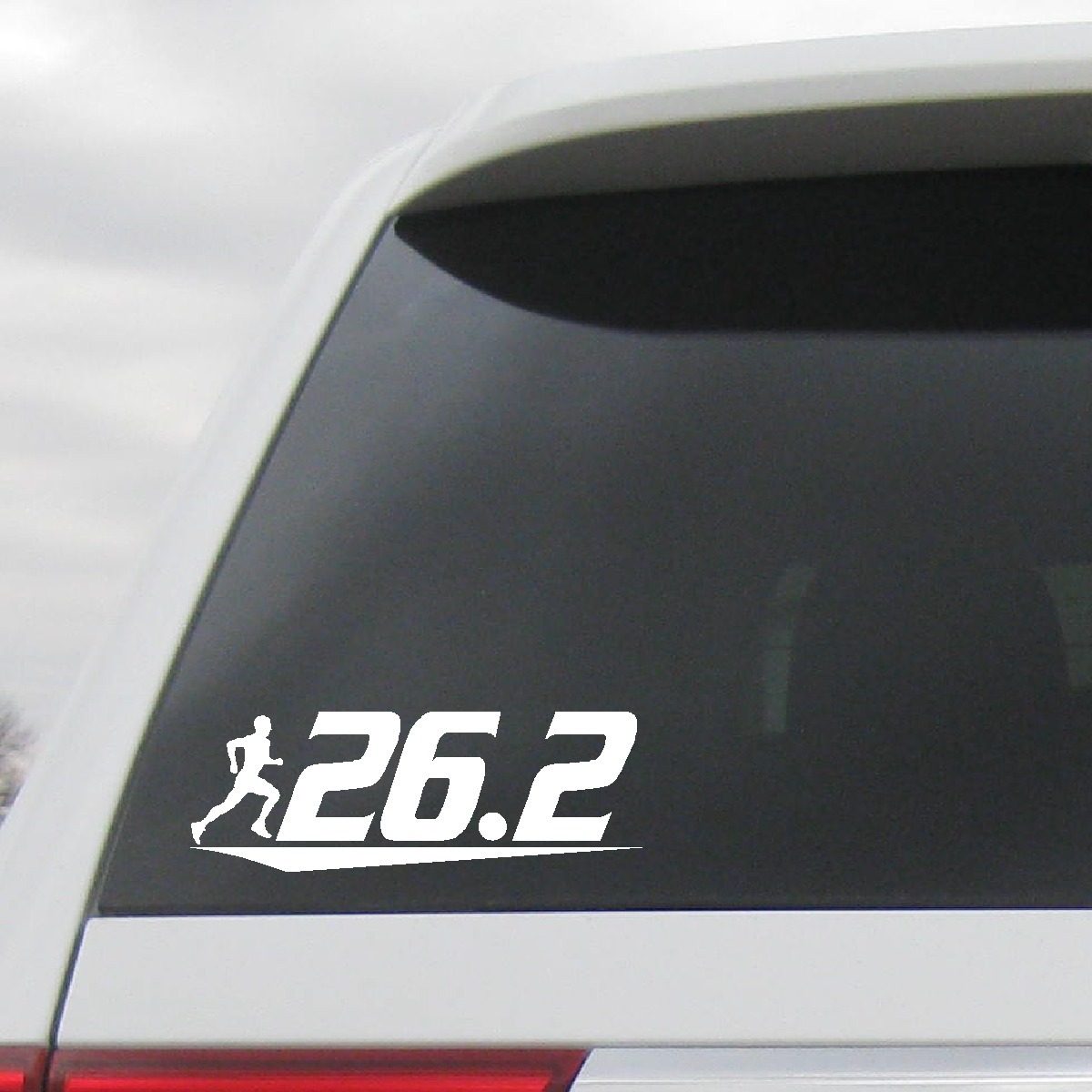 26.2 Marathon Decal Vinyl Sticker Man Runner Swoosh Logo Running Run Jogging