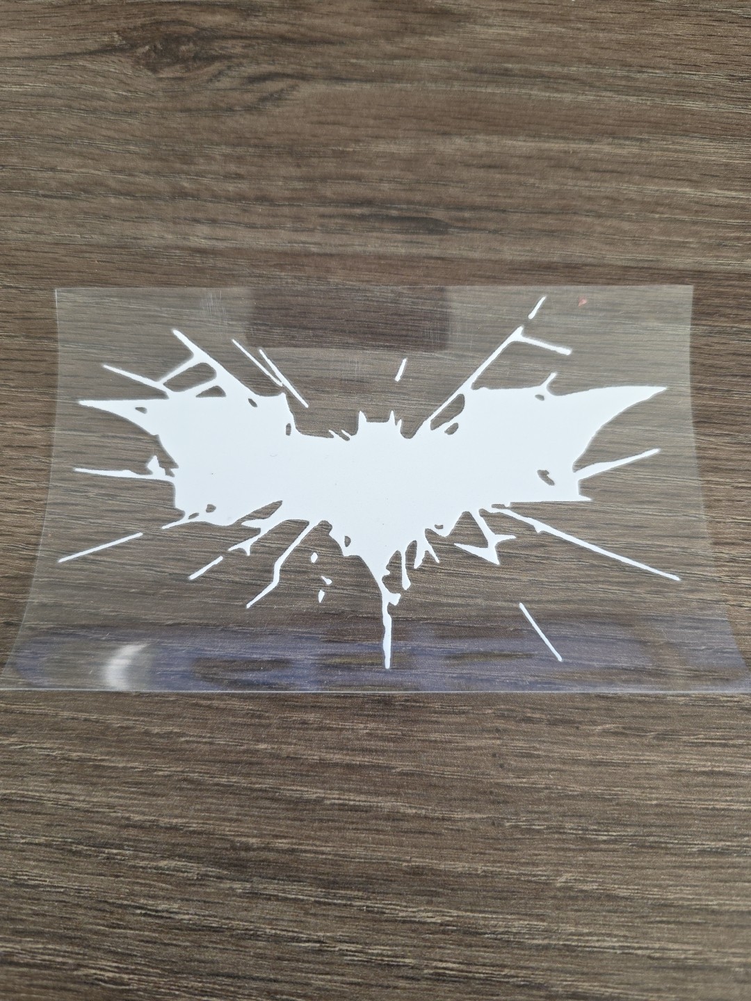 Batman Dark Knight Crashing Raised UVDTF White Decal Made In The USA Waterproof