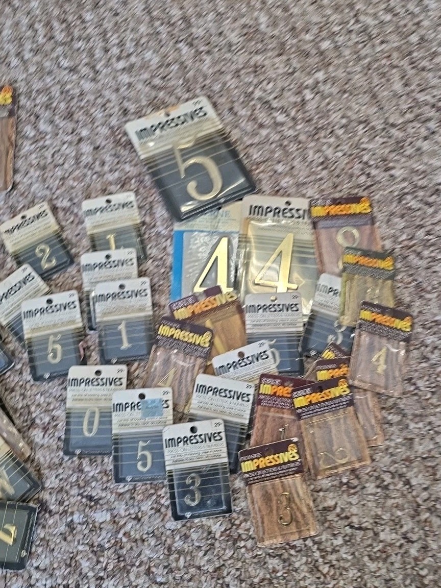 Moderne Impressives Press-On Letters & Numbers 75+ Lot Varies Sizes