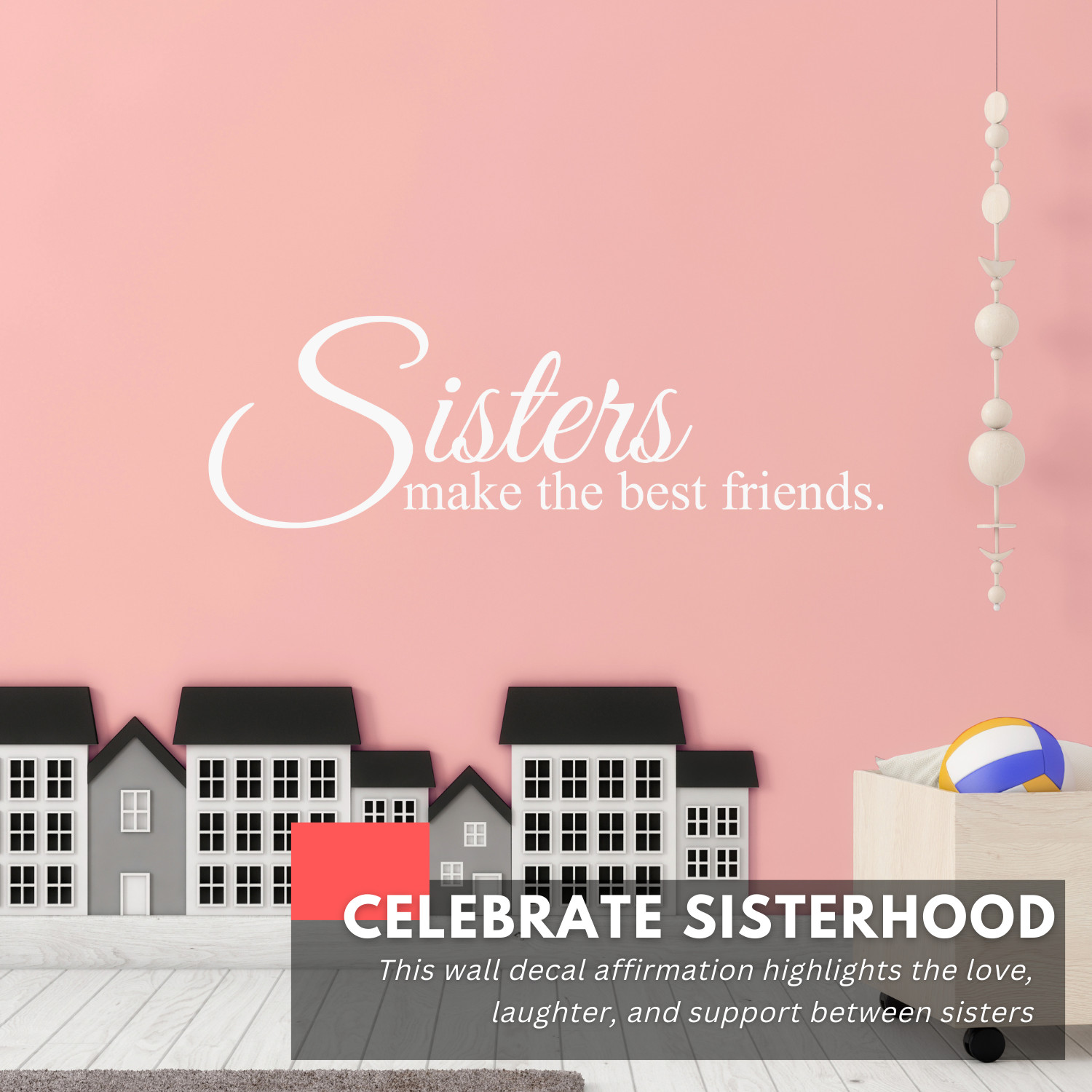 Sisters Inspirational Wall Decal Sticker Quote Home Vinyl Art Decor Girls Room