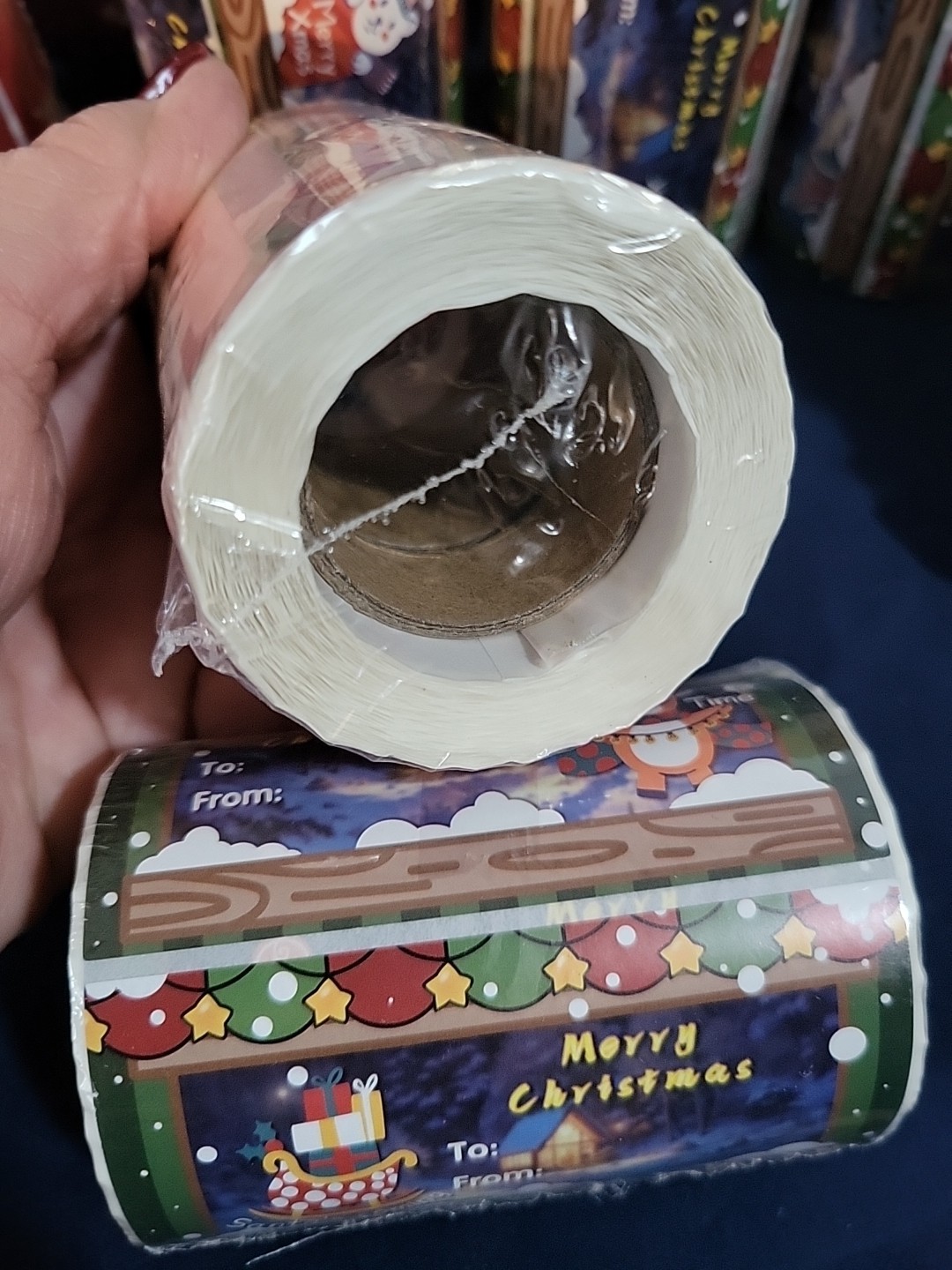 2 Big Rolls of Christmas Gift Labeling Stickers Approx 600 Stickers Total