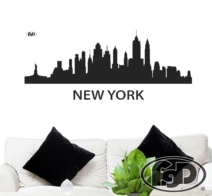 FGD New York City Skyline Vinyl Wall Decal 20" x 43"