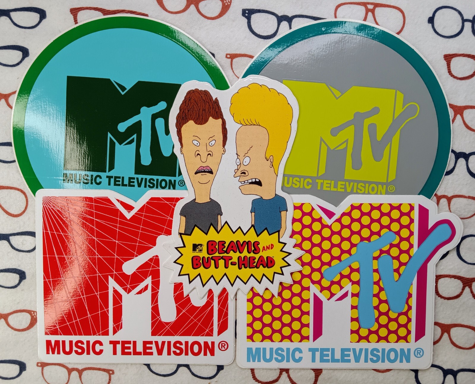 Lot of 5 MTV Music Television 5" Logo Stickers 2009 Beavis & Butt-Head