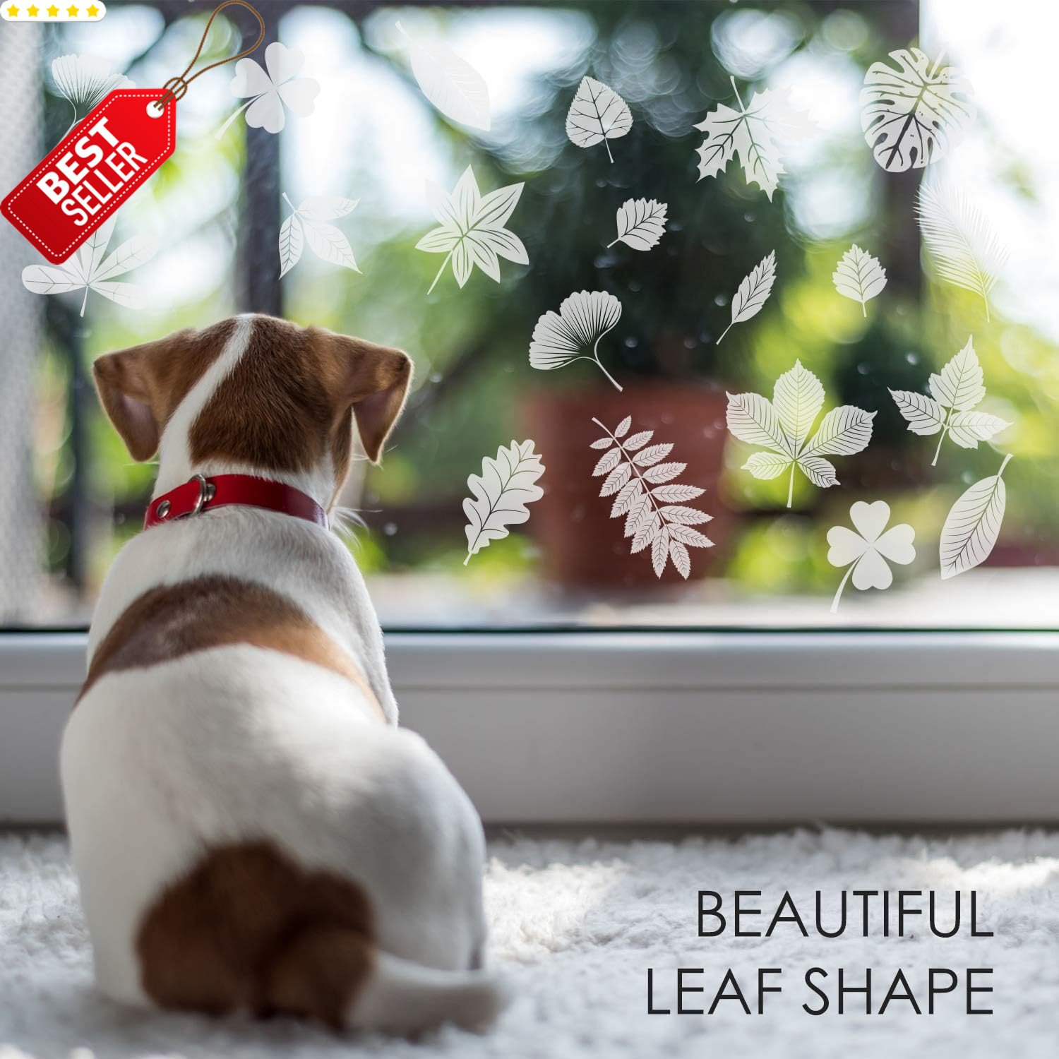 32 Pcs Bird Deterrent Window Stickers Leaf Shape Anti-Collision Glass Decals – U