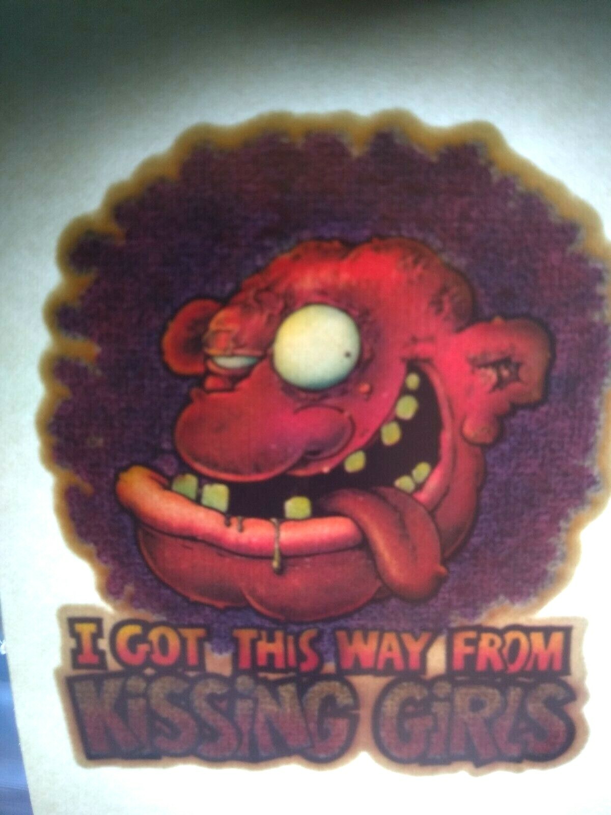 I Got This Way From Kissing Girls Screamin Gleamin Glitter Iron-On Decal Donruss