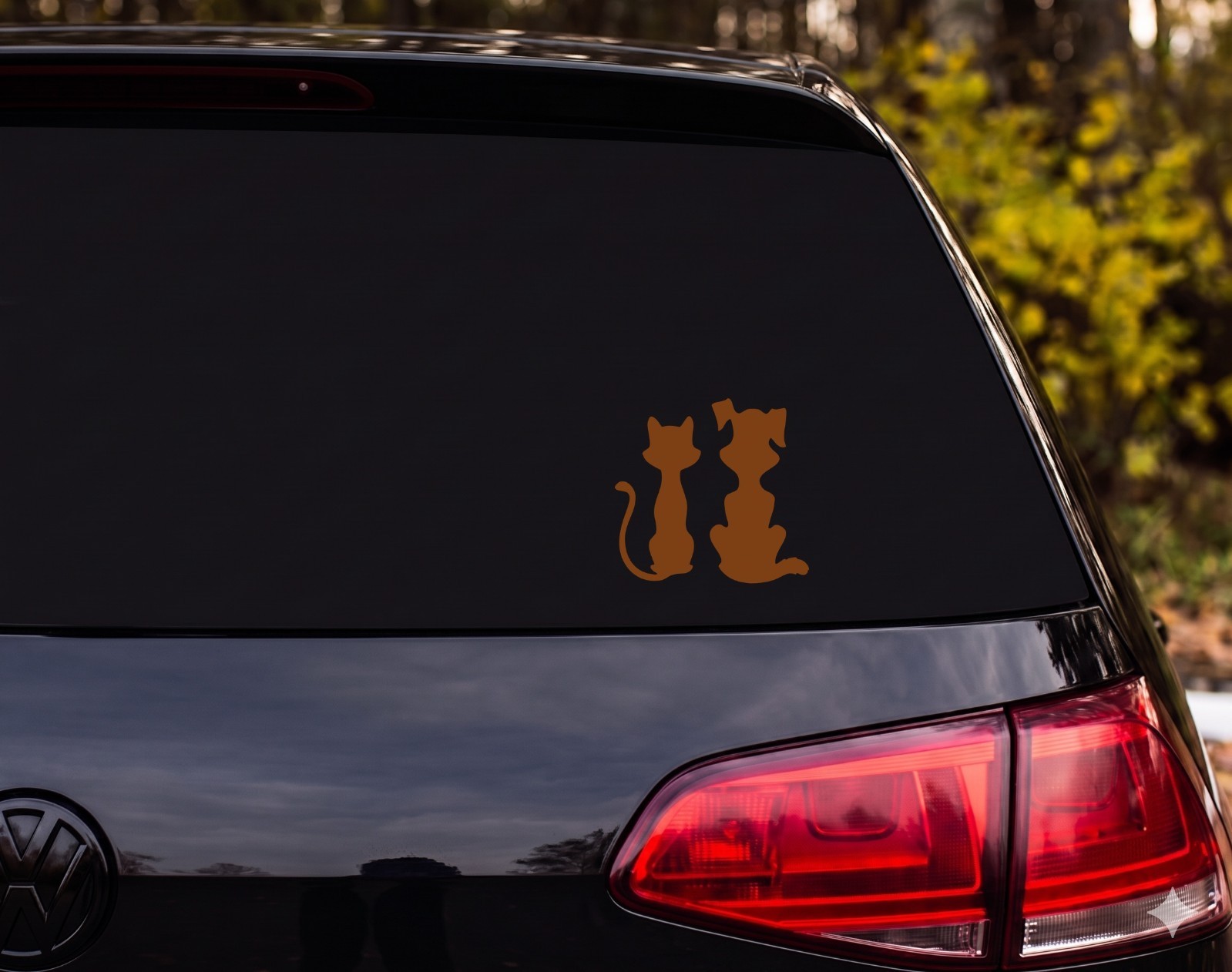 Cat And Dog Silhouettes Vinyl Decal Sticker Car Window Laptop | Pet Lover Gift
