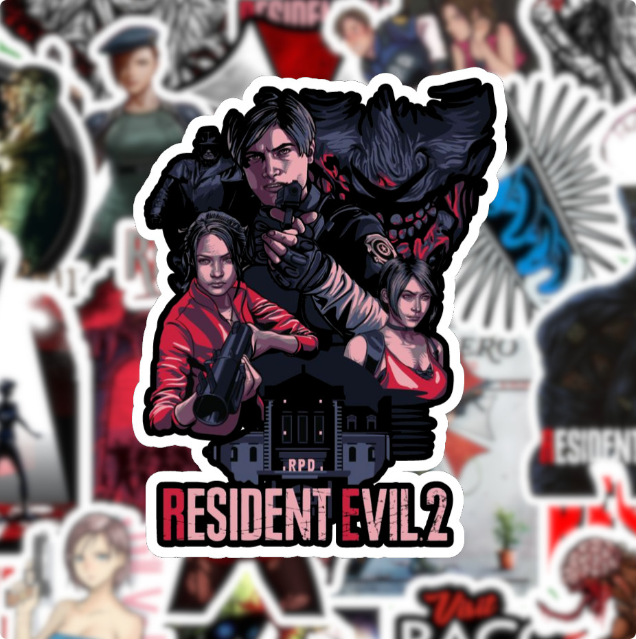 25/50 Piece Resident Evil Sticker Pack – Waterproof Vinyl – Nemesis Leon Ada