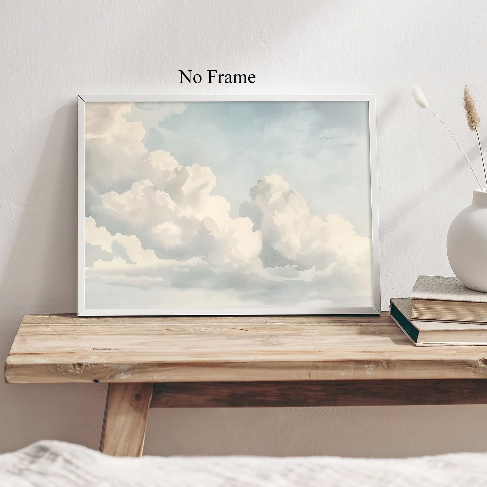 Blue Sky and White Clouds Wall Art Vintage Cloud Painting Watercolor Sky Art …