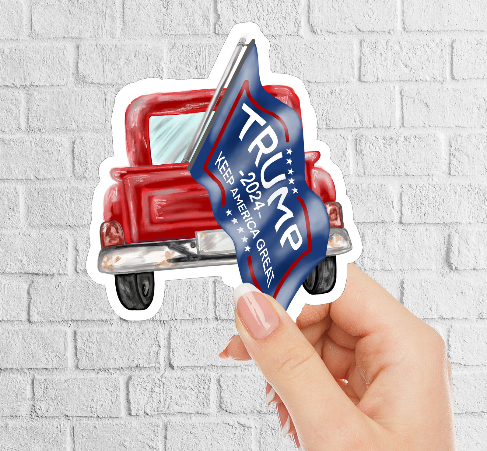 NEW – "TRUMP 2024 Sticker MAGA" Vintage Truck Vinyl Decal- 3 x 3.5 INCHES