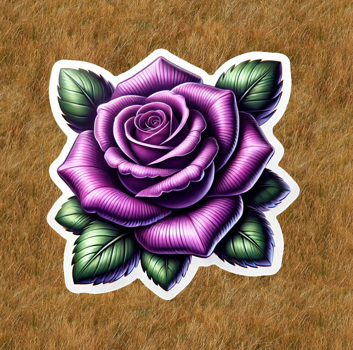 Beautiful purple rose vinyl sticker decal – many sizes available