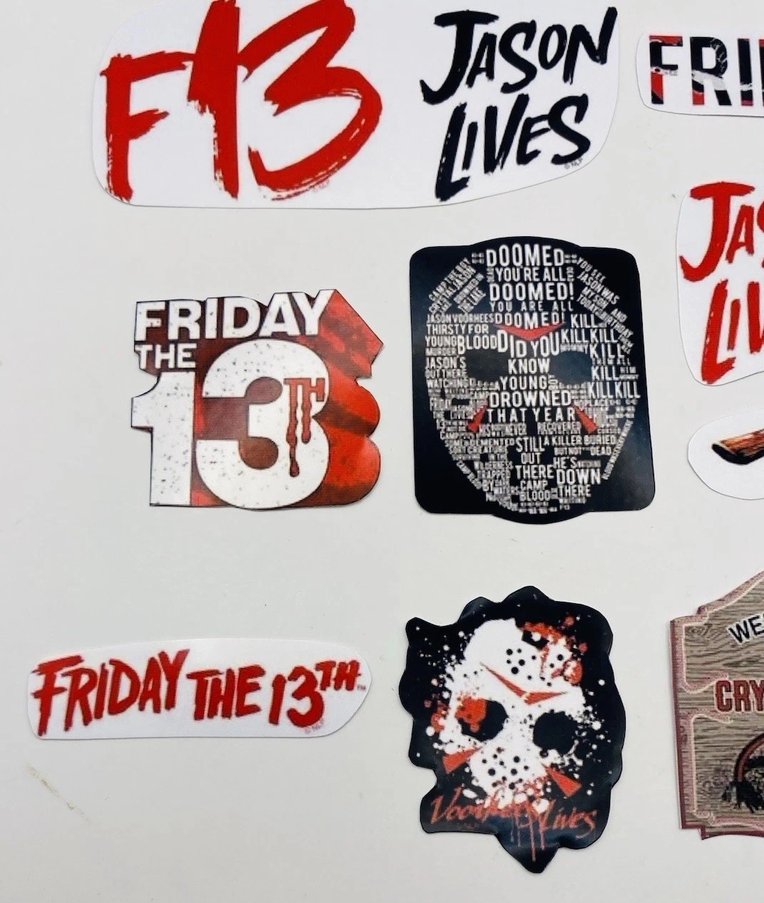 Friday The 13th Jason 16 Pack Waterproof Sticker Bulk Laptop phone Xbox Decal