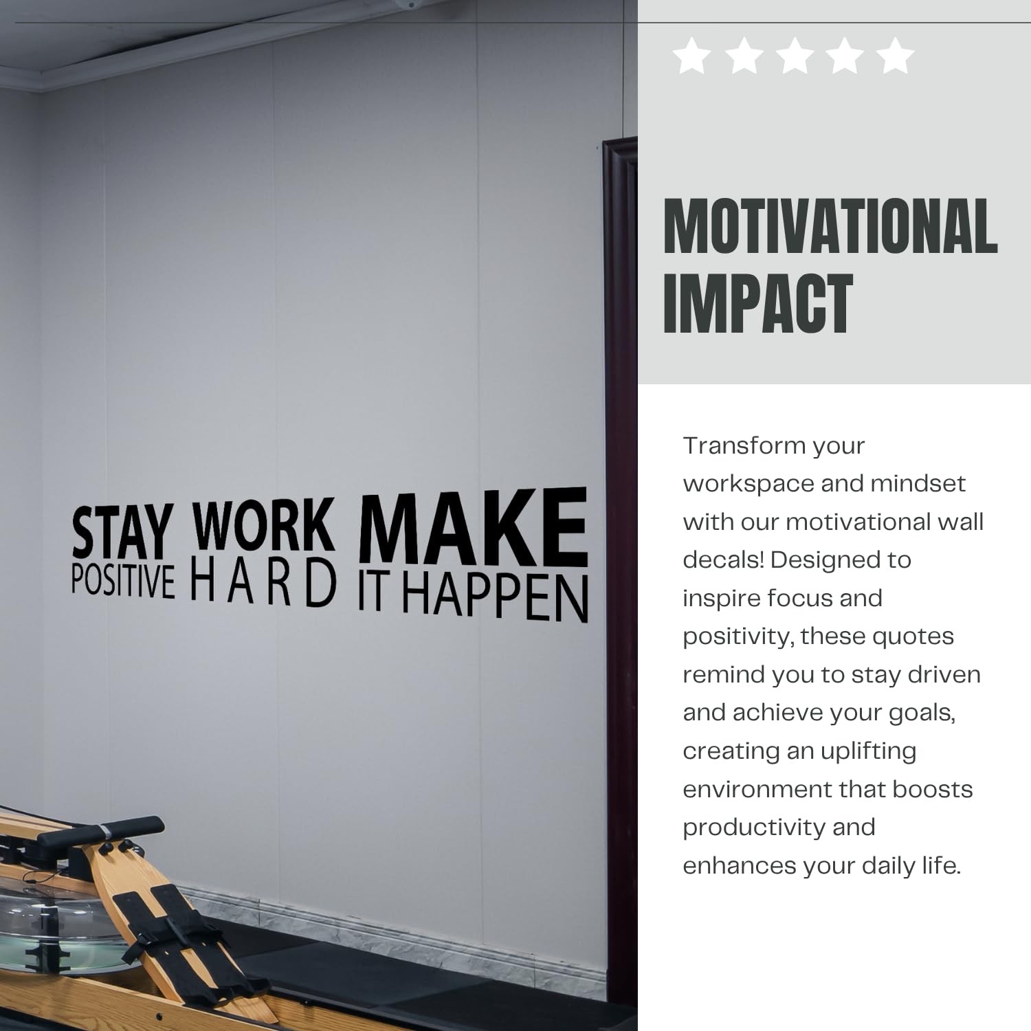 Large Stay Positive Work Hard Make it Happen Wall Sticker Inspirational Wall …